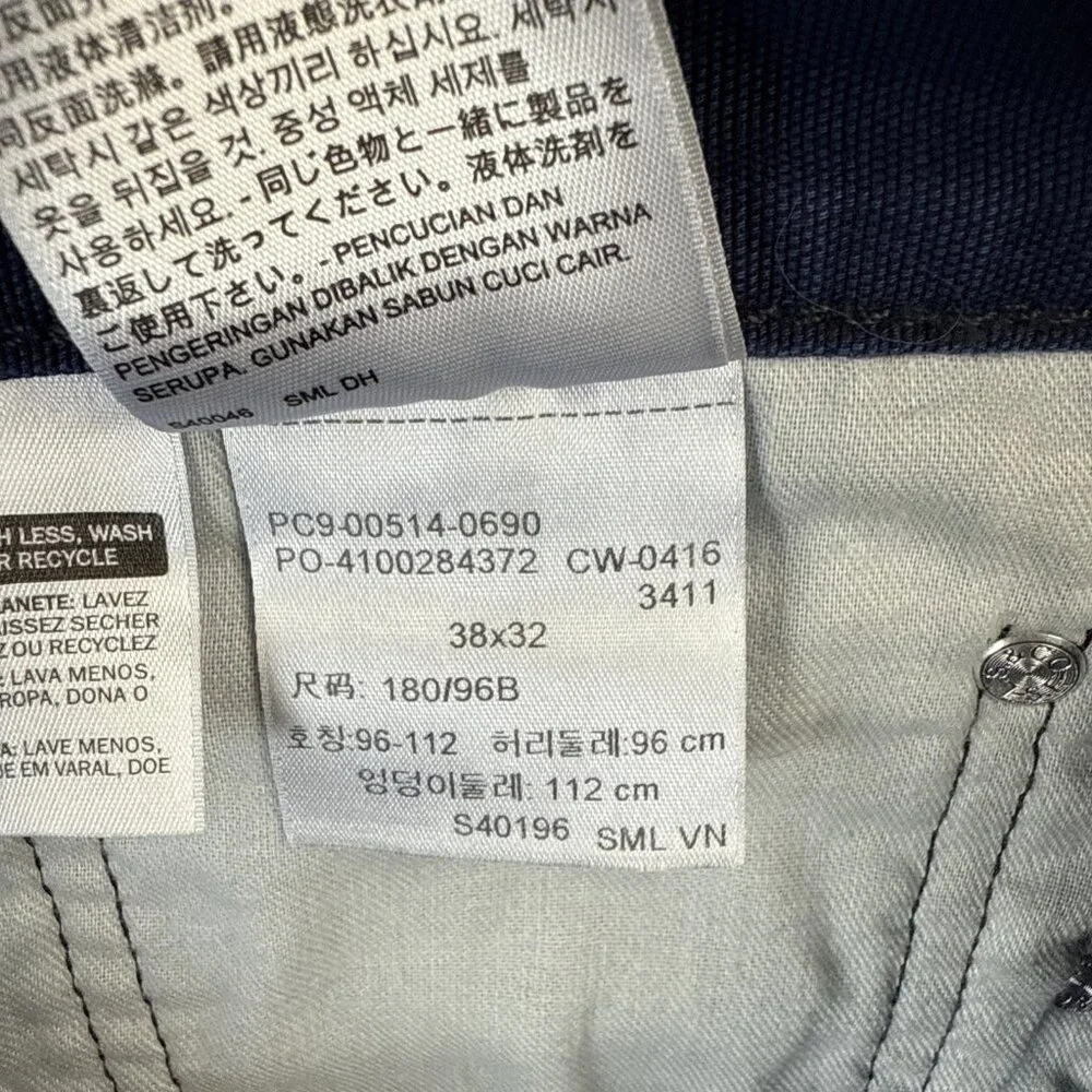Levis 514 Jeans Men's 38x32 Straight Leg Slimming Fit‎ Denim Cotton Medium Wash